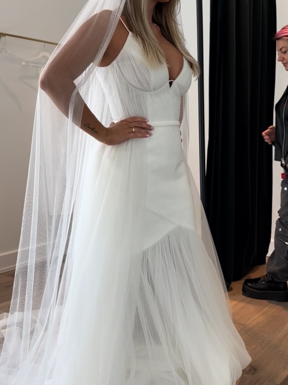 Elegant White Mermaid Tulle Bridal Gown